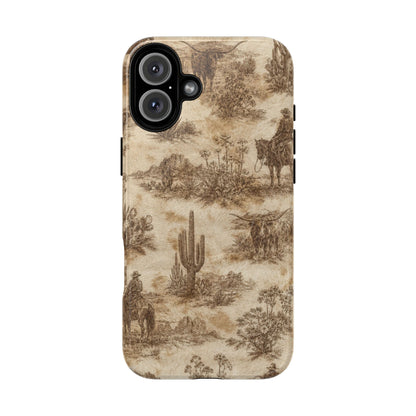 Ivory Cowhide Toile Magnetic Case