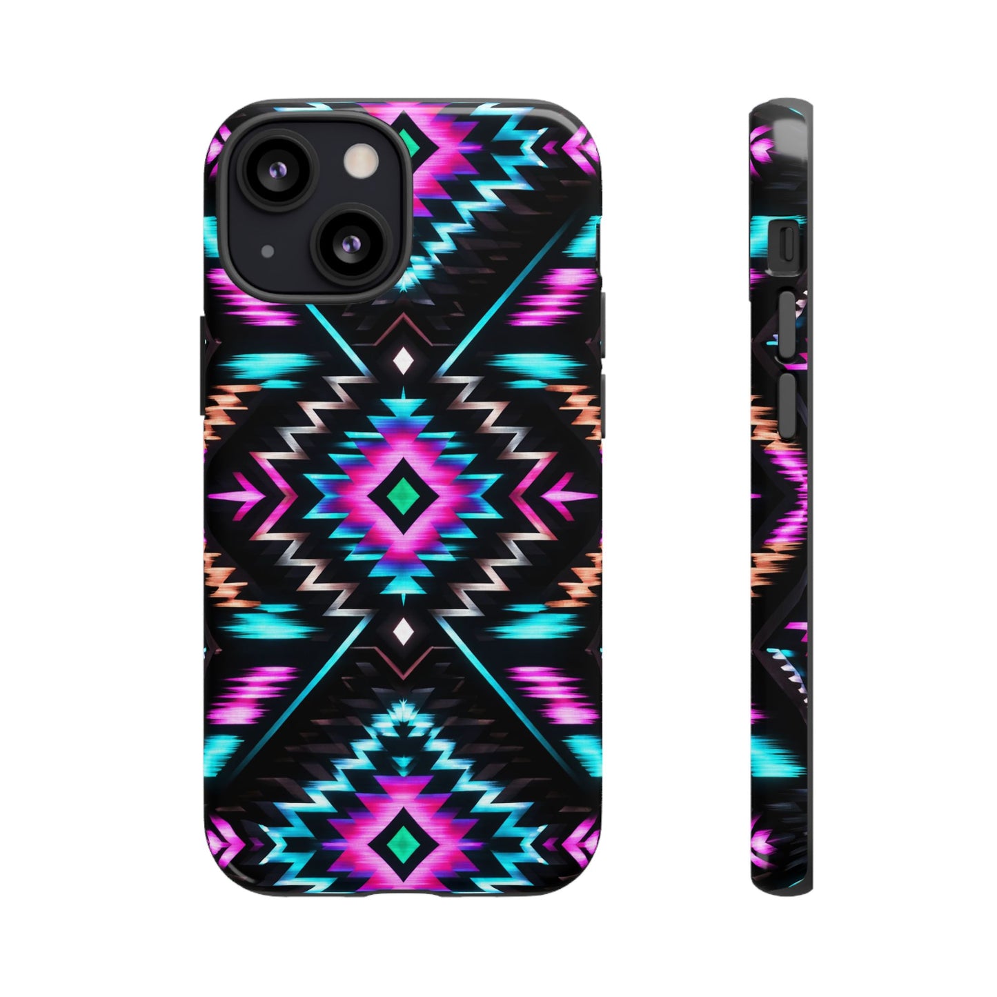 Black Neon Aztec Rug Tough Case