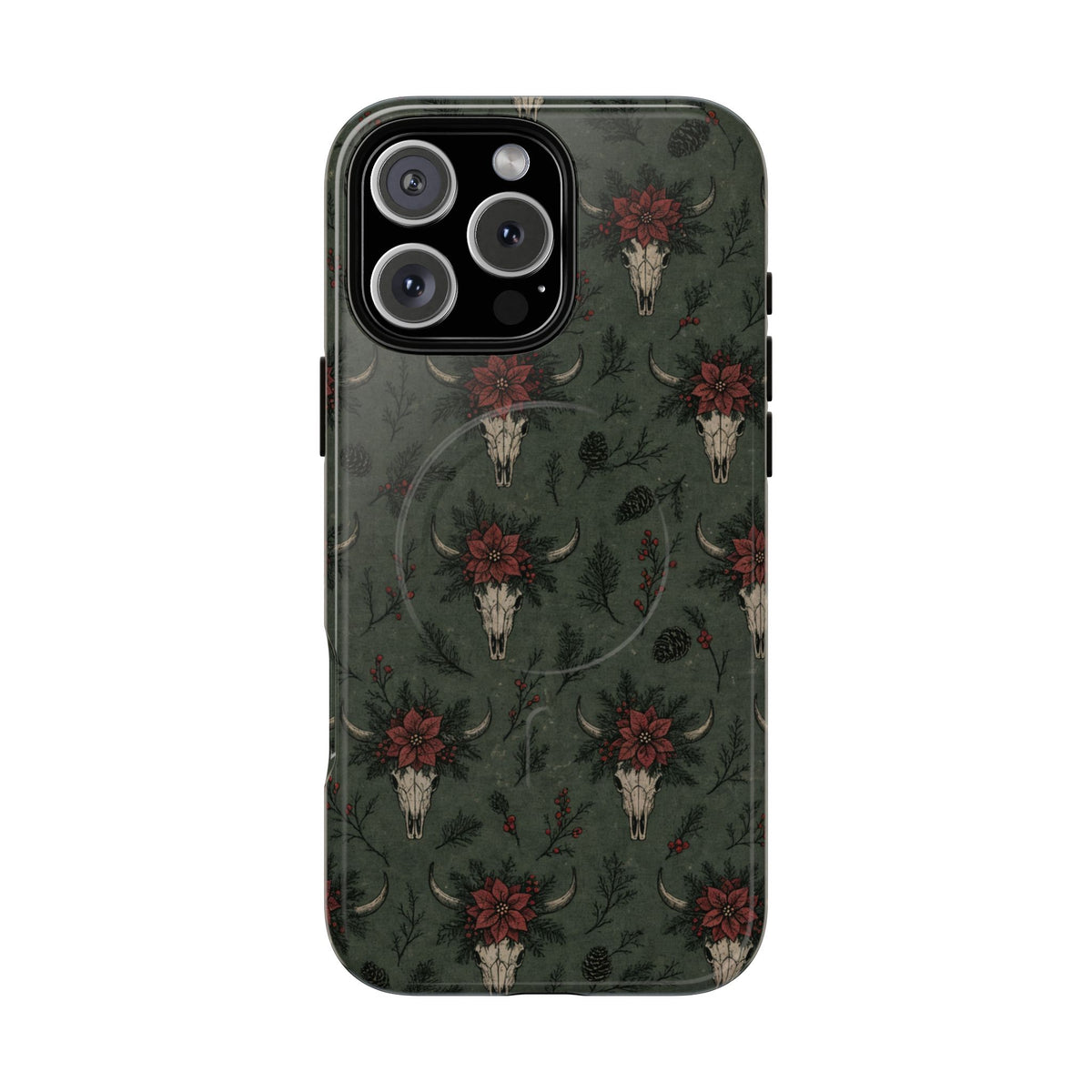 Inked Christmas Skull Magnetic Case