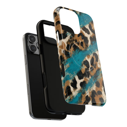 Turquoise Leopard Magnetic Case