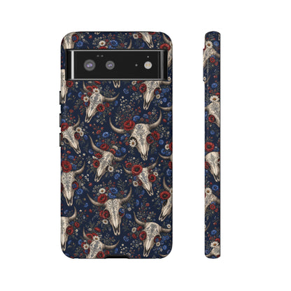 Patriotic Floral Skulls Tough Case