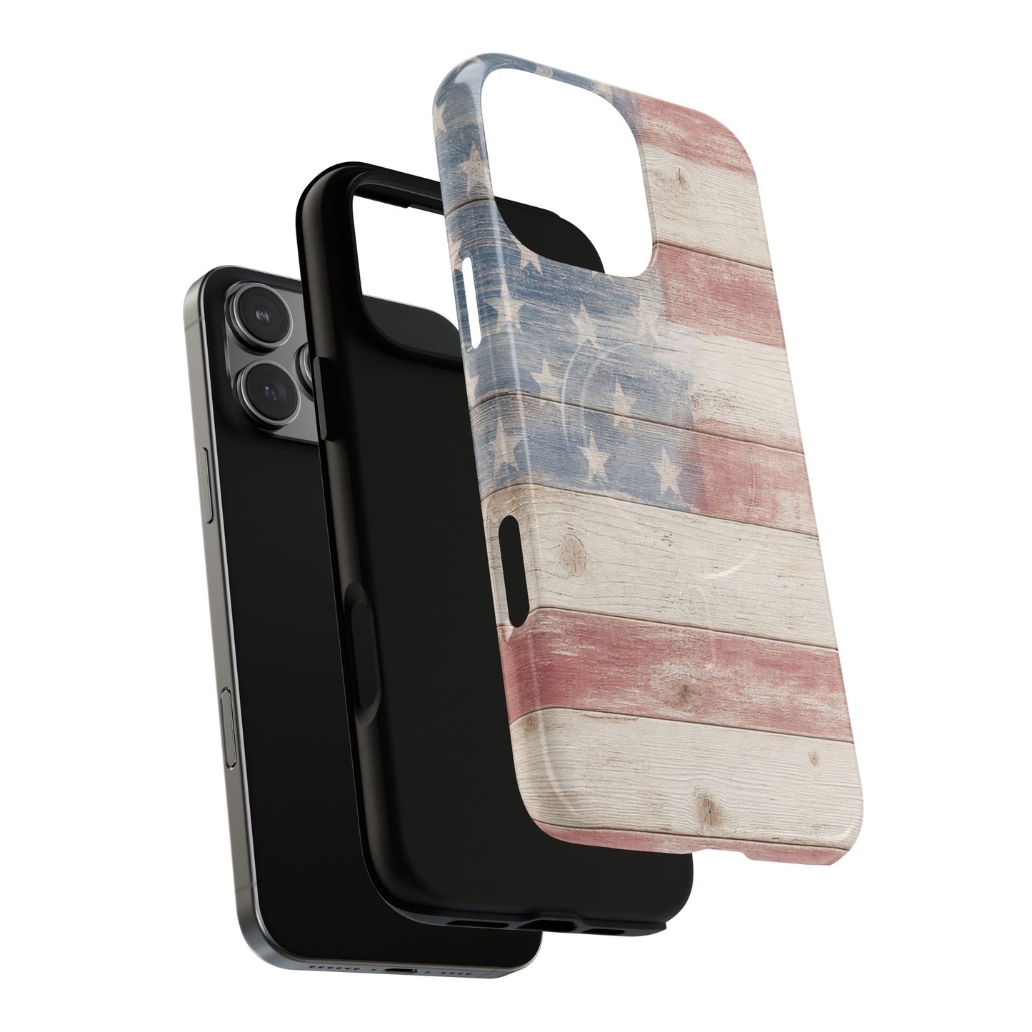 White Wood Flag Magnetic Case