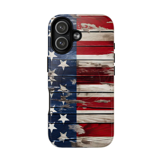 Wood Stars Stripes Magnetic Case