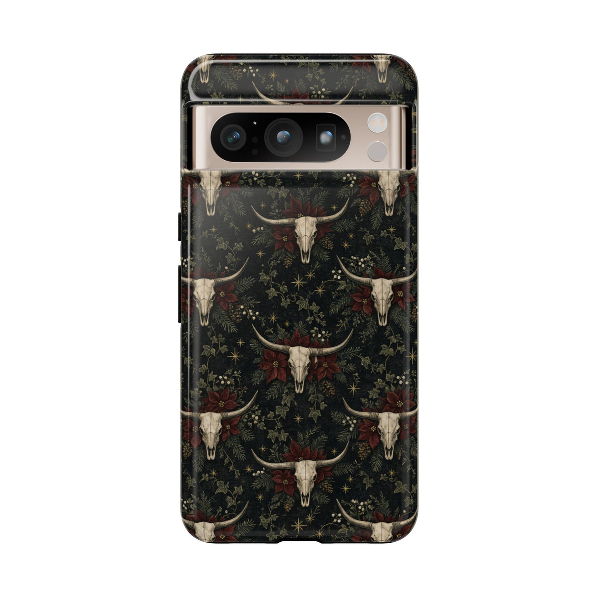Midnight Skull Poinsettia Tough Case