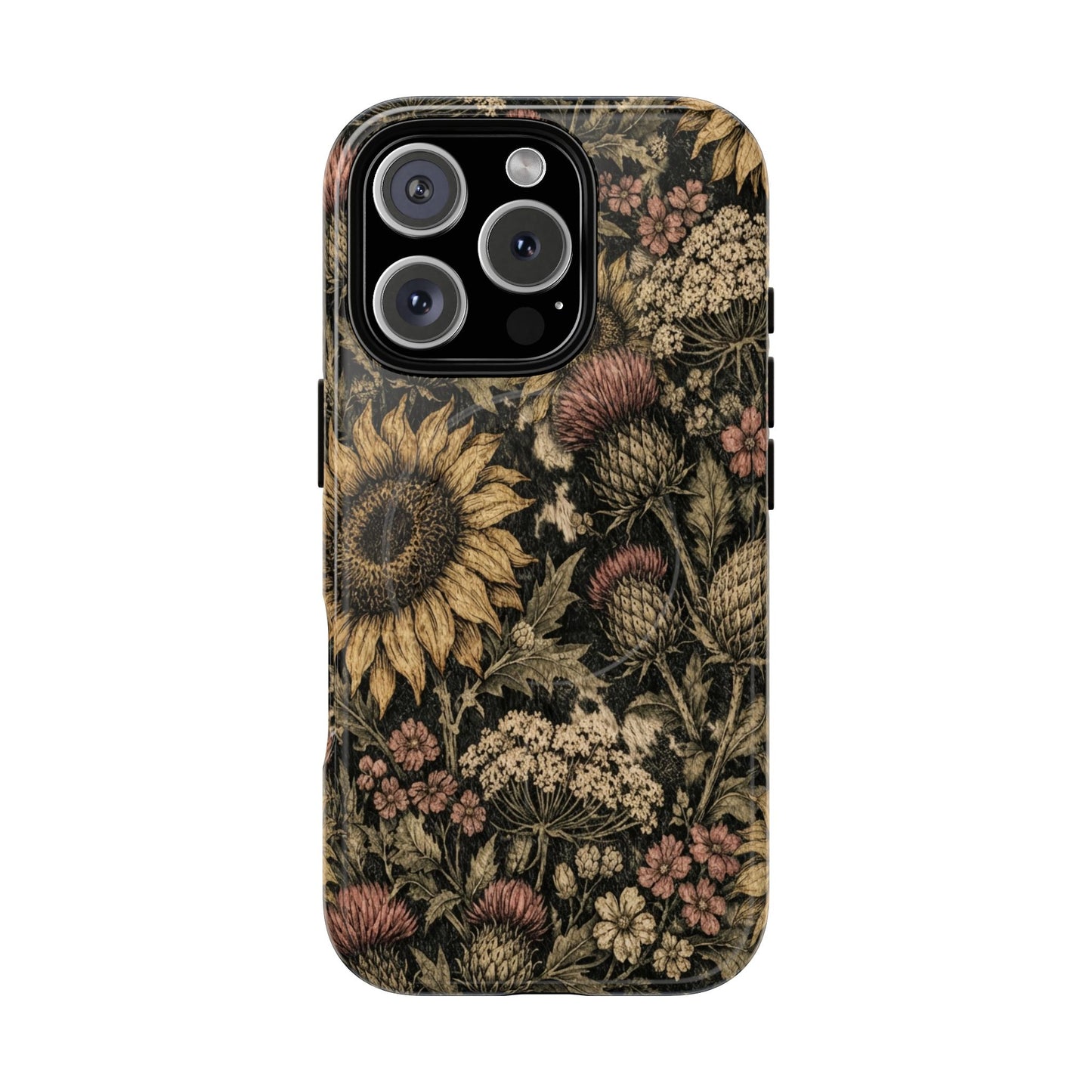 Cowhide Sunflower Thistles Magnetic Case
