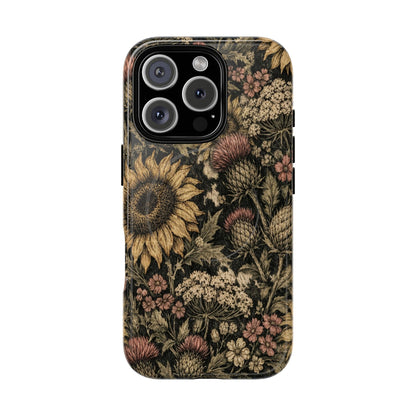 Cowhide Sunflower Thistles Magnetic Case