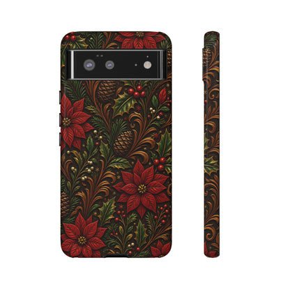 Carved Christmas Holly Tough Case
