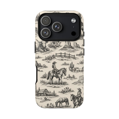 Western Toile Black Tough Case