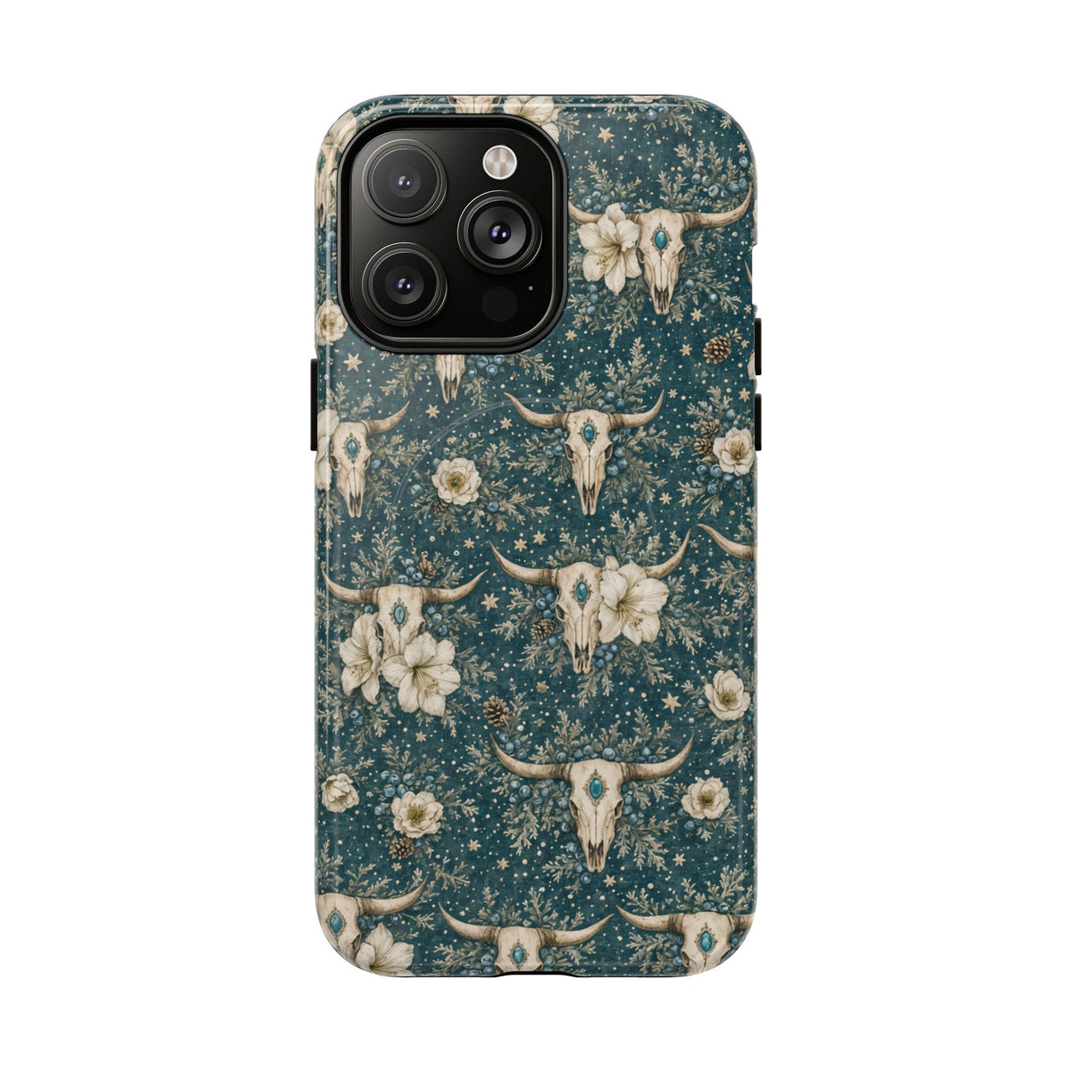 Turquoise Winter Skull Magnetic Case