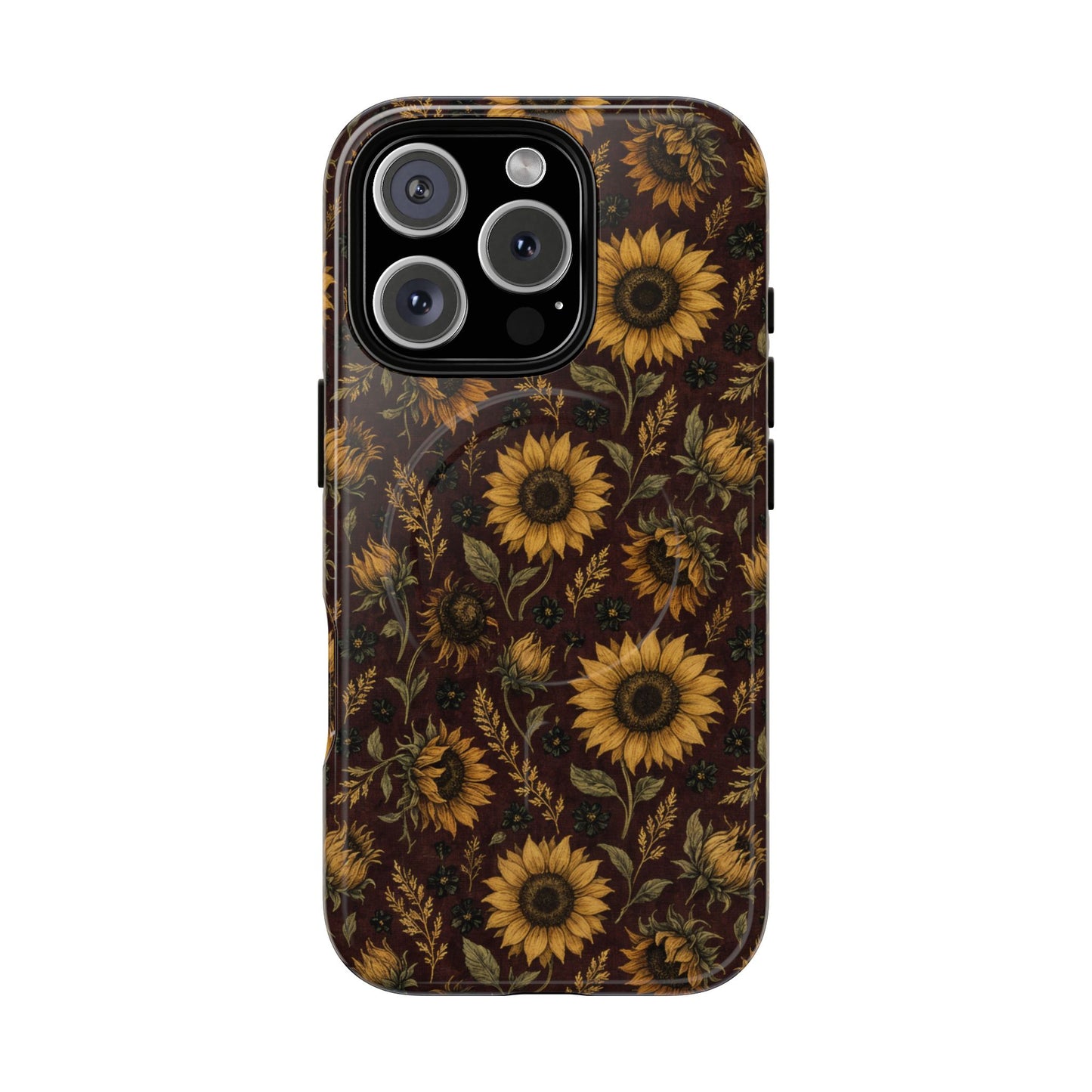 Burgundy Sunflowers Magnetic Case