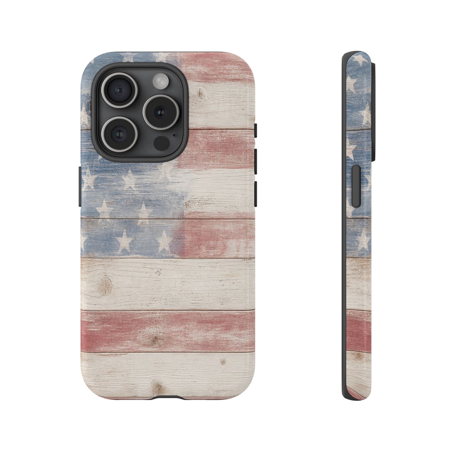 White Wood Flag Tough Case