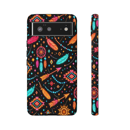 Neon Aztec Feather Tough Case