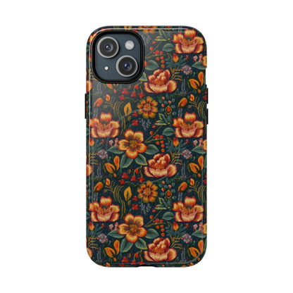 Embroidered Flowers Magnetic Case