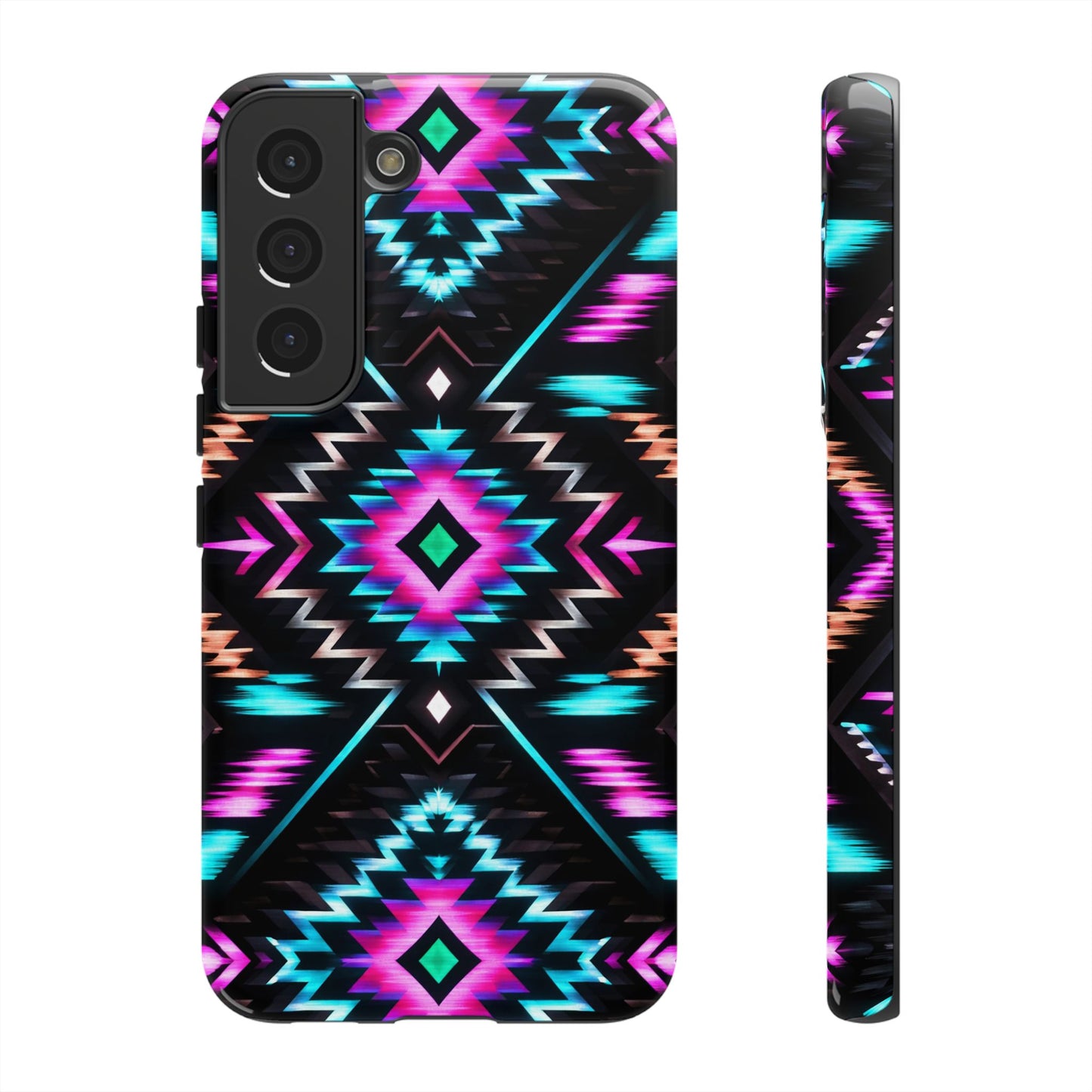 Black Neon Aztec Rug Tough Case