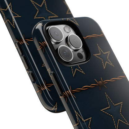 Navy Stars + Barbed Wire Tough Phone Case