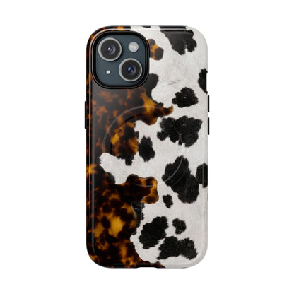 Tortoiseshell + Cowhide Magnetic Case