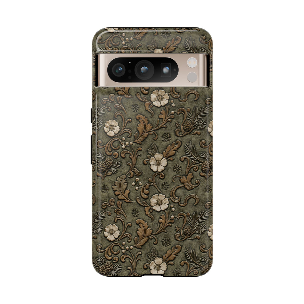 Sage Tooled Roses Tough Case