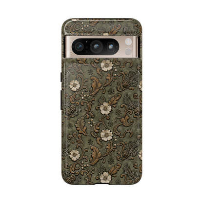 Sage Tooled Roses Tough Case