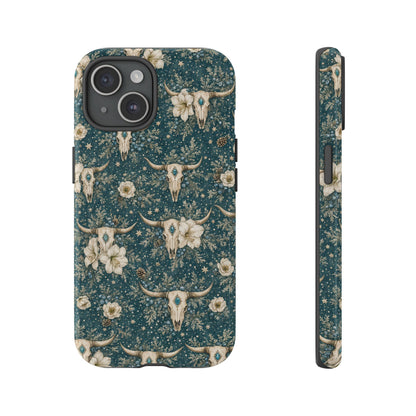 Turquoise Winter Skull Tough Case