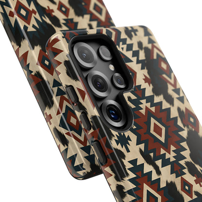 Rust Aztec + Cowhide Tough Case