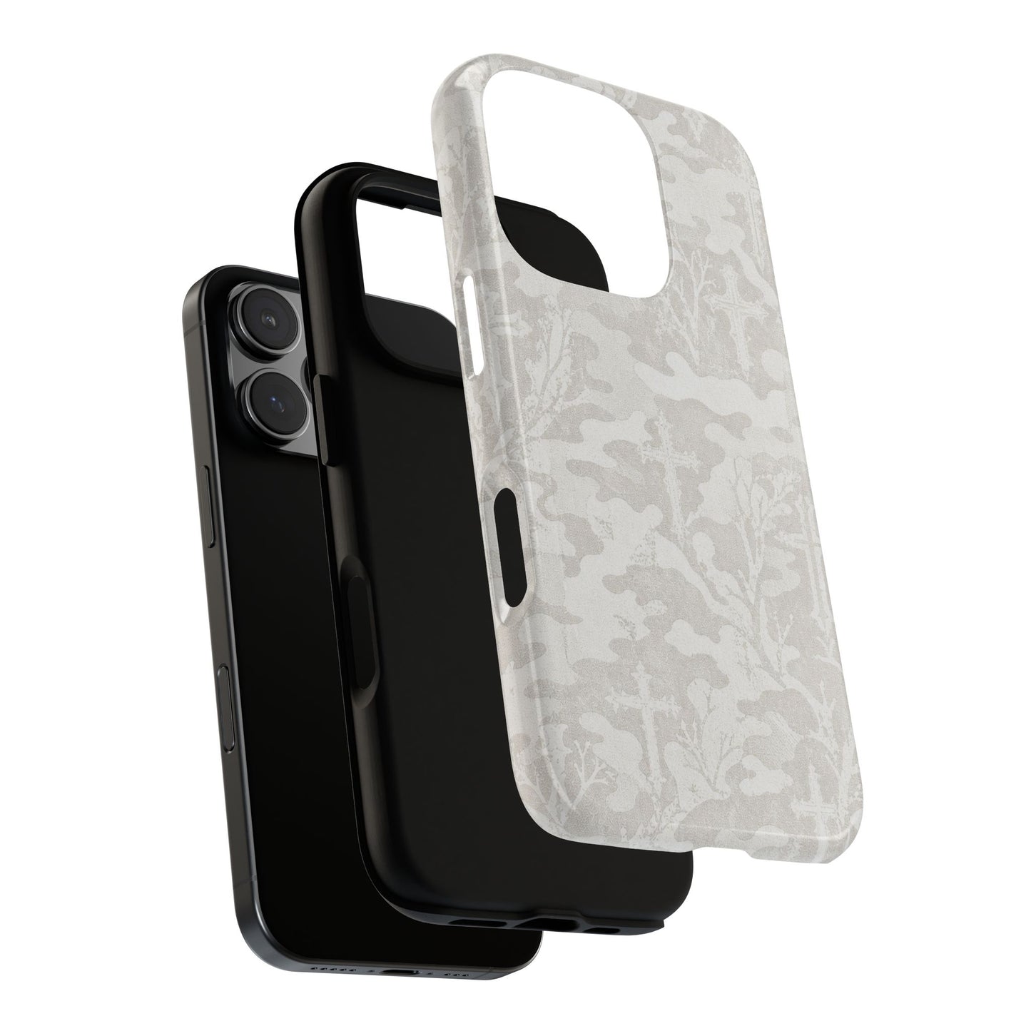 White Camo Cross Tough Case