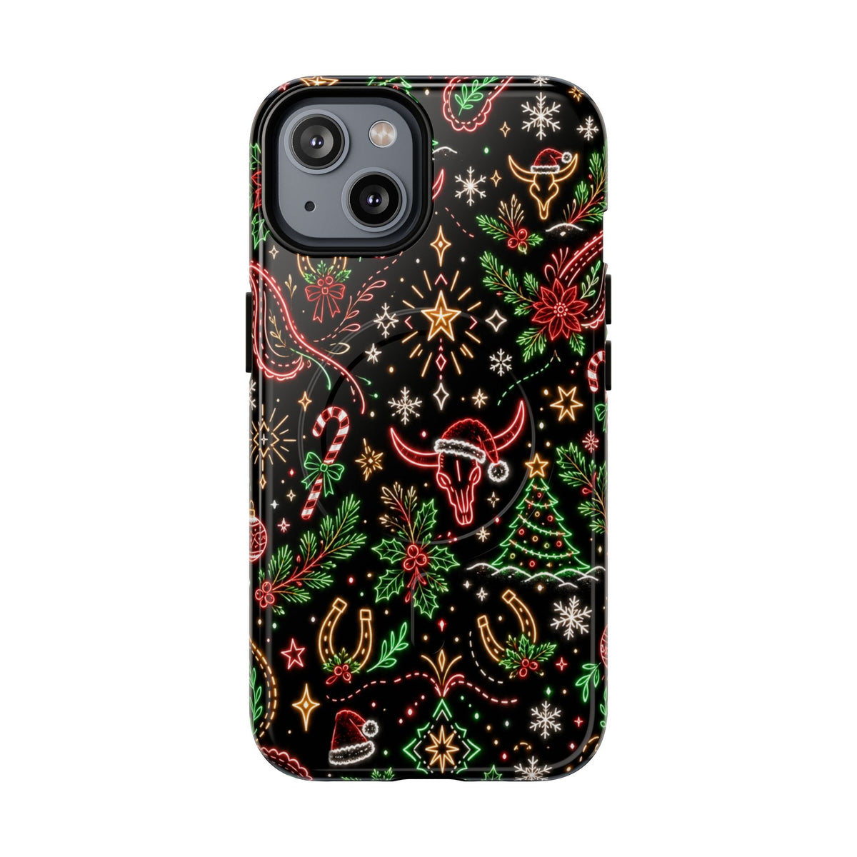 Neon Christmas Skulls Magnetic Case