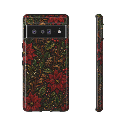 Carved Christmas Holly Tough Case