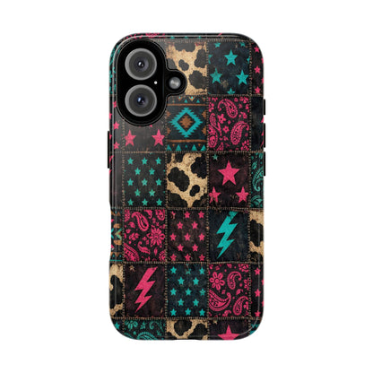 Neon Cowhide Patchwork Tough Case