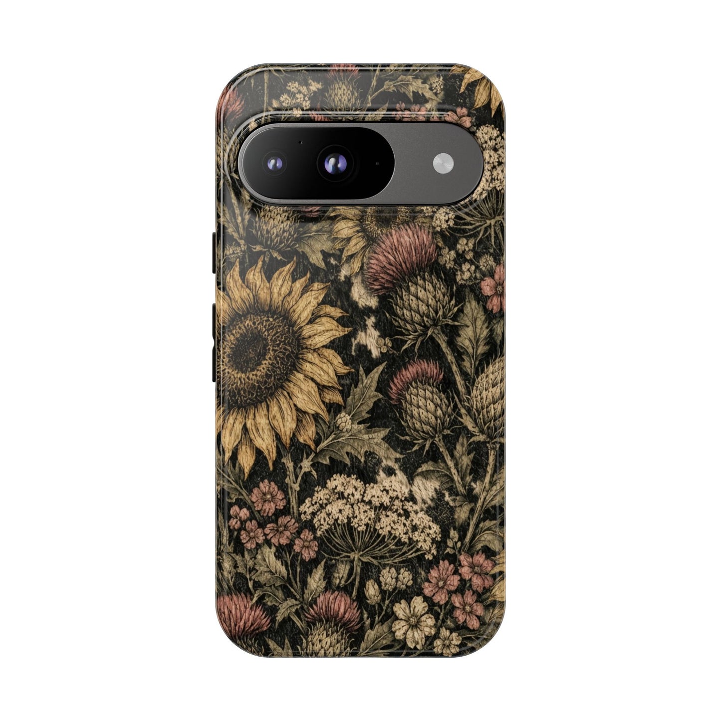 Cowhide Sunflower Thistles Tough Case