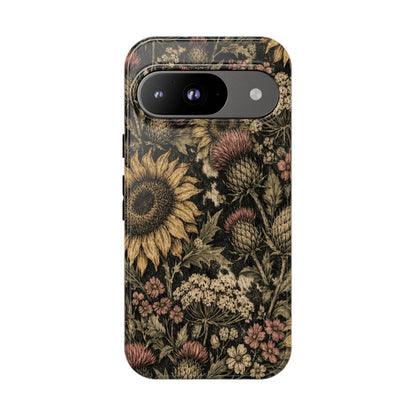 Cowhide Sunflower Thistles Tough Case