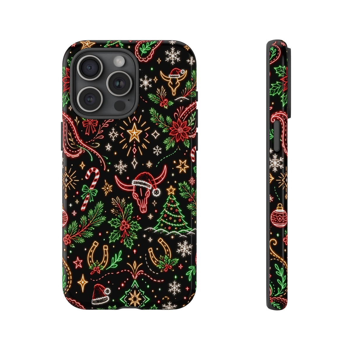 Neon Christmas Skulls Tough Case