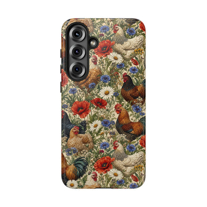 Patriotic Floral Chickens Tough Case
