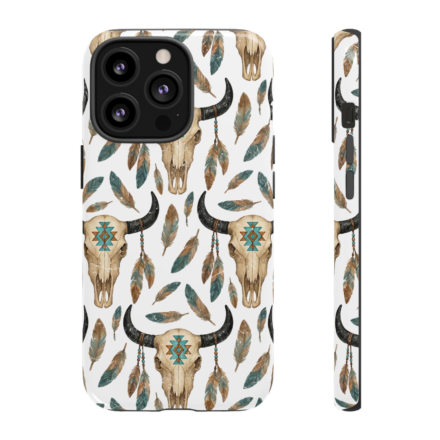 Aztec Feather Skull Tough Case