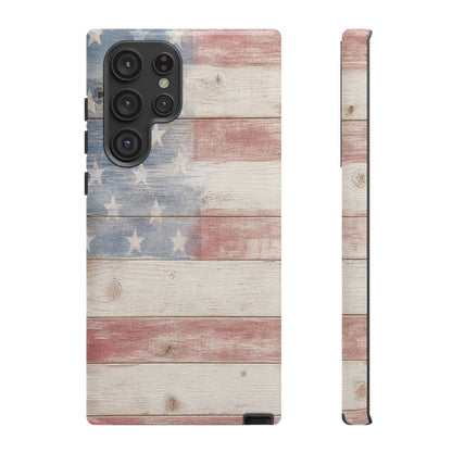 White Wood Flag Tough Case