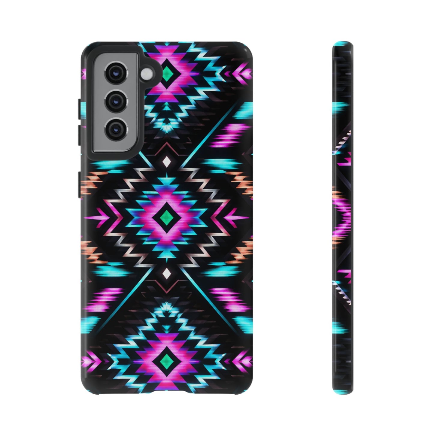 Black Neon Aztec Rug Tough Case