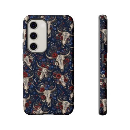 Patriotic Floral Skulls Tough Case