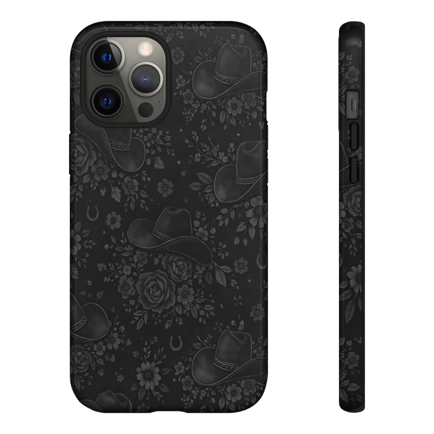 Western Noir Floral Hats Tough Case