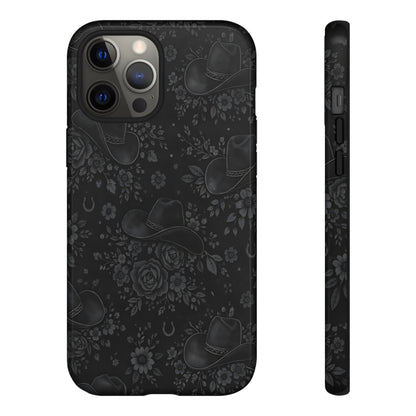 Western Noir Floral Hats Tough Case