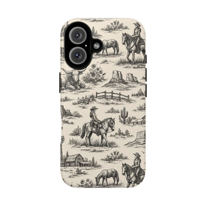Western Toile Black Tough Case