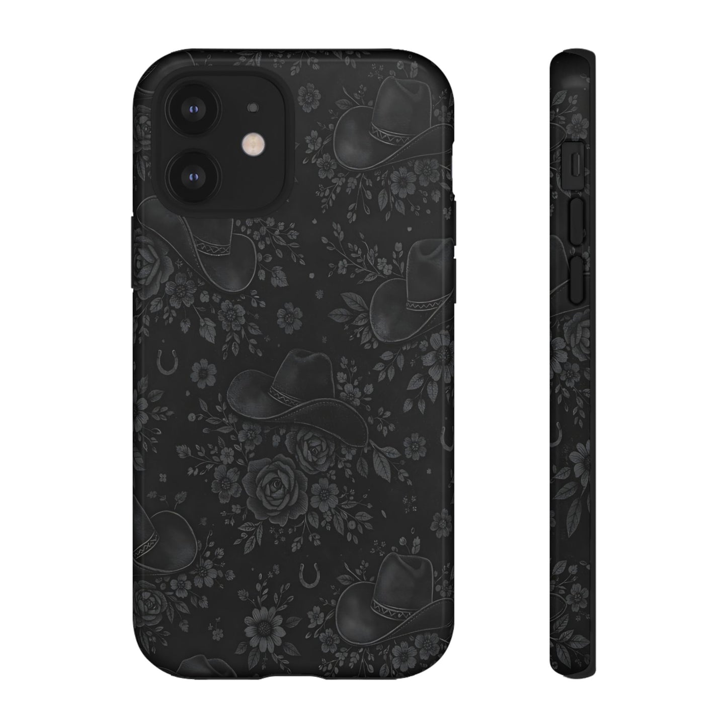 Western Noir Floral Hats Tough Case