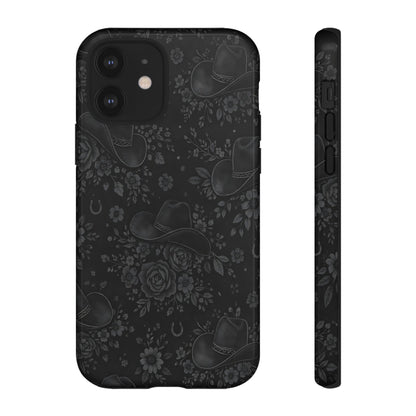 Western Noir Floral Hats Tough Case