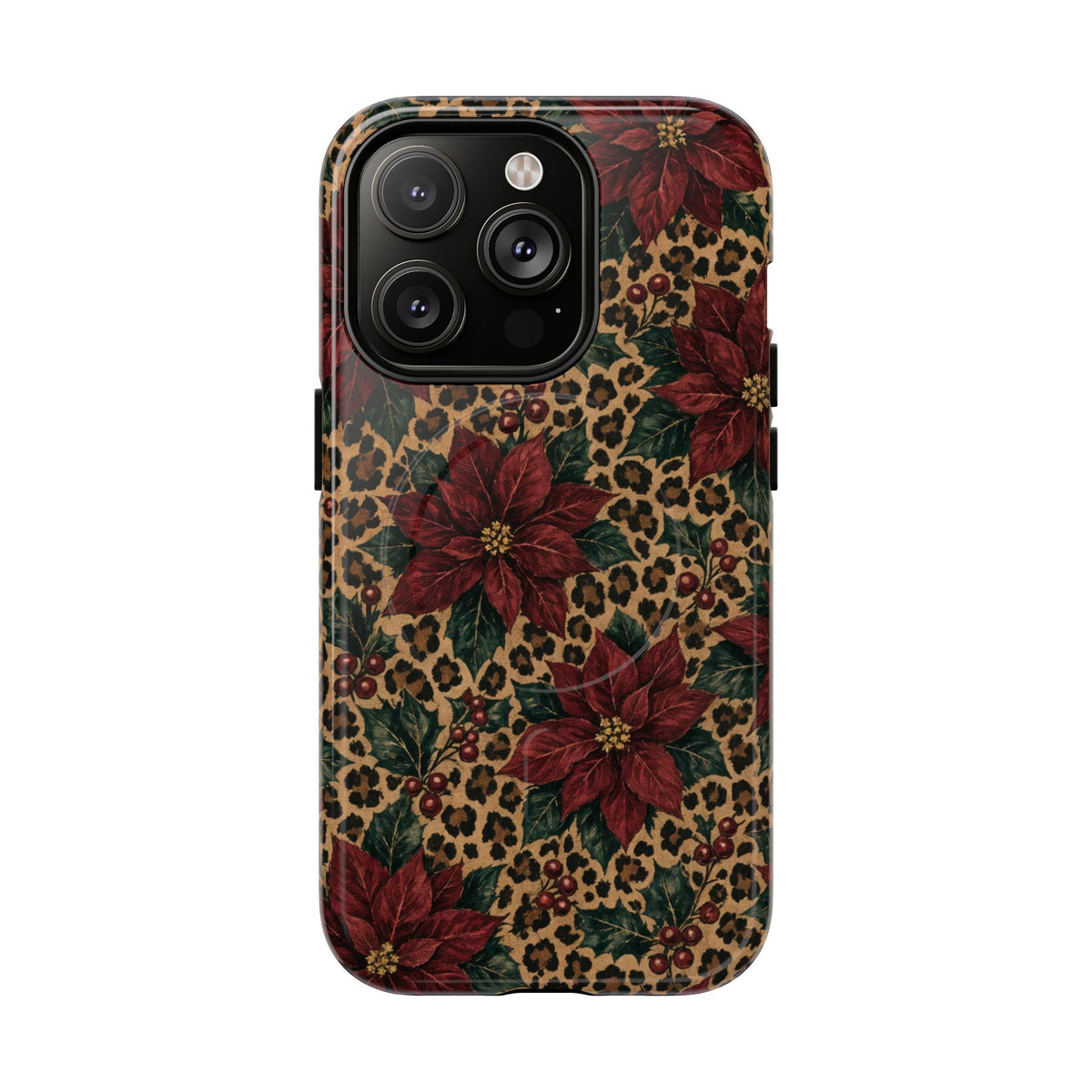 Leopard Poinsettia Magnetic Case