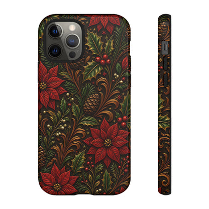 Carved Christmas Holly Tough Case
