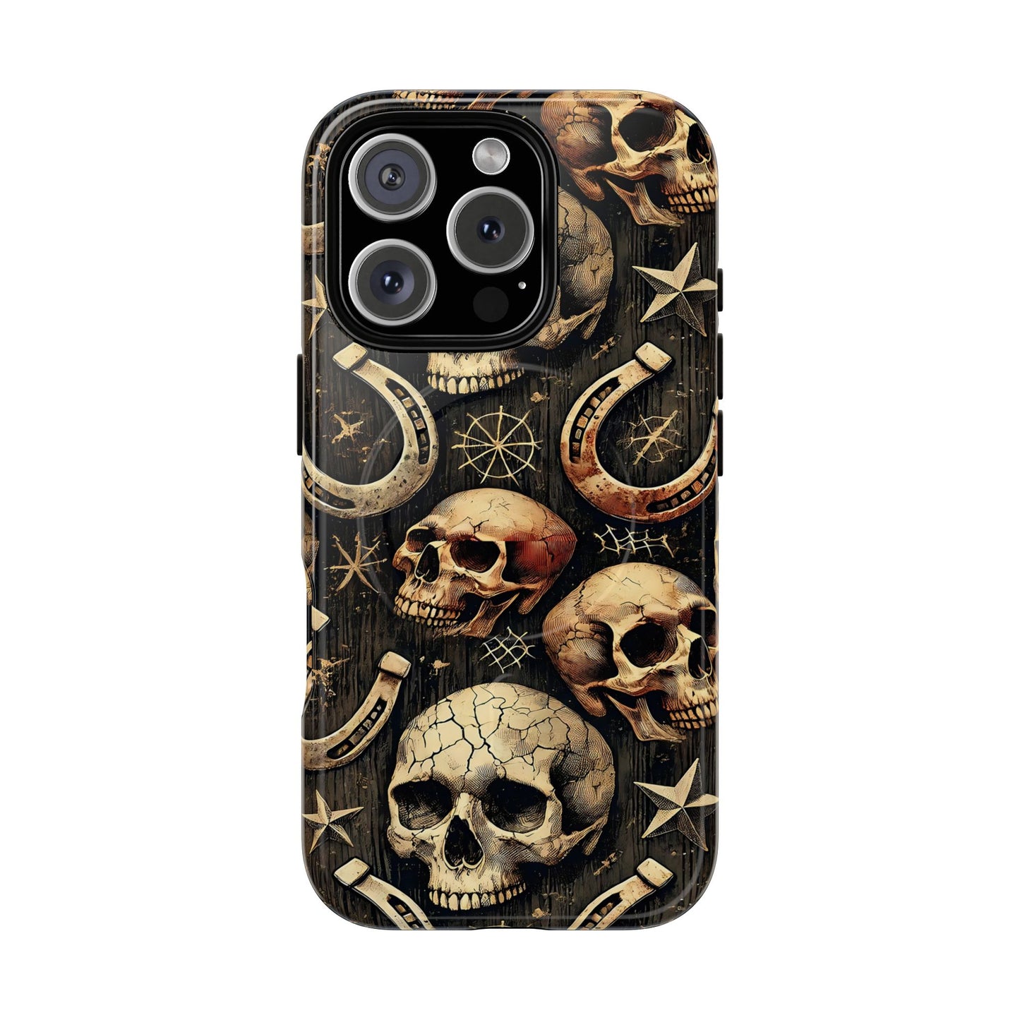Skulls Horseshoes Dark Magnetic Case