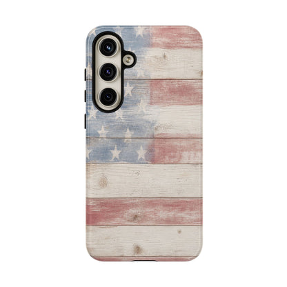 White Wood Flag Tough Case