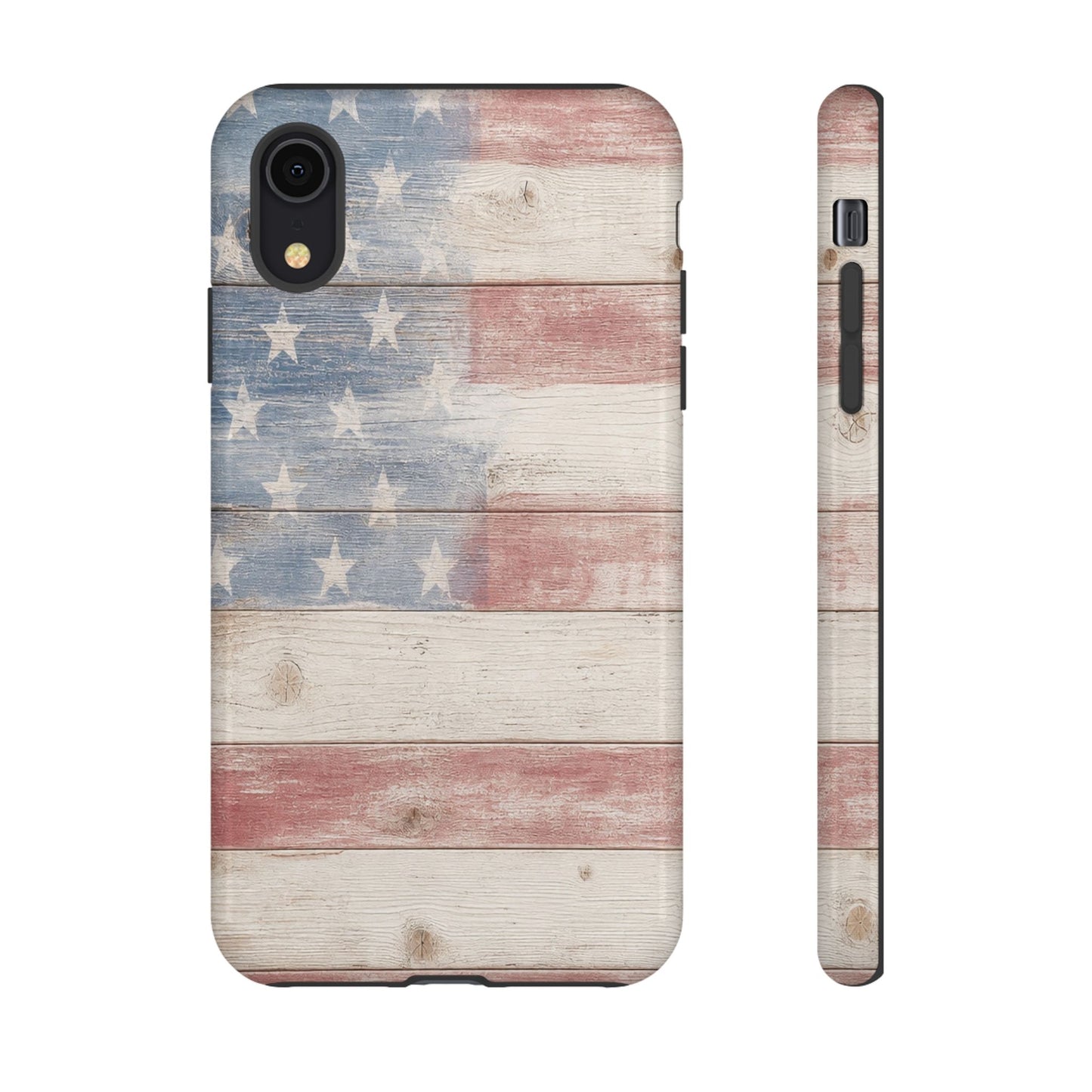 White Wood Flag Tough Case