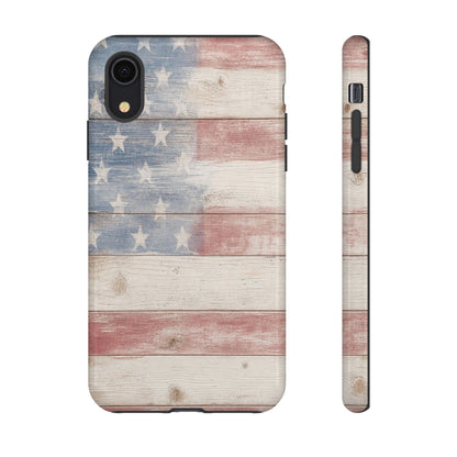 White Wood Flag Tough Case