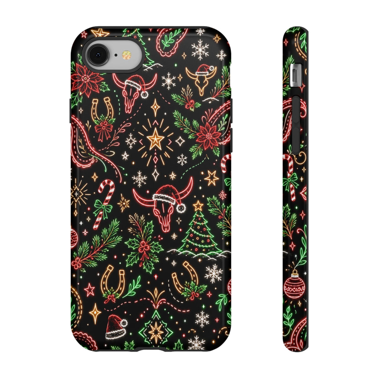 Neon Christmas Skulls Tough Case