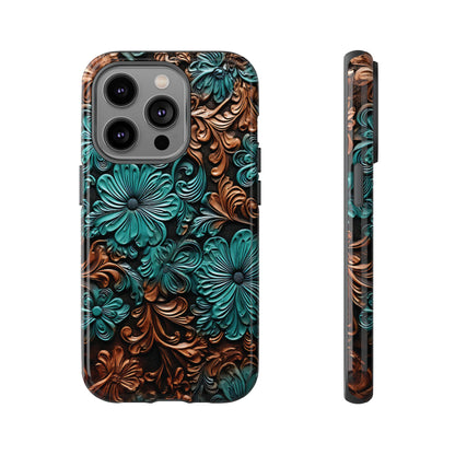 Faux Tooled Floral Tough Case