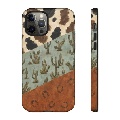Cowhide Turquoise Cactus Tough Case